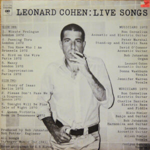 leonard cohen live songs